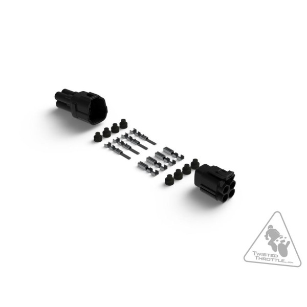 Denali DENALI MT Series Waterproof Connector Set, Male & Female Connectors With Terminals & Seals